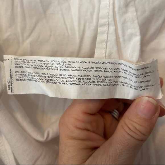 Mango | White Blouse with Tie Neck | Size Large - Picture 4 of 5